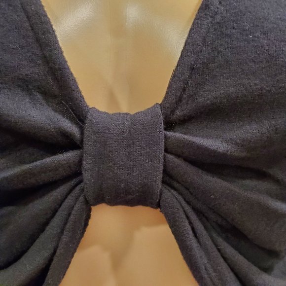 Belita USA Crop Top Bow Tie Black Long Sleeve S - Picture 5 of 10